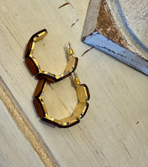 Square Wood Detailed Hoop
