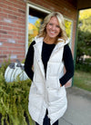 Ivory Puffer Long Vest
