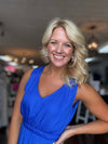 Royal Blue Pleated Maxi Dress