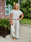 Geo Print Taupe Top & Pant SET