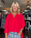 Red Oversized Tunic Top