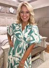Tropical Print Midi Dress