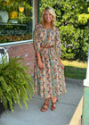 Boho Floral Midi Dress