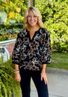 Black Embroidered Detail Top