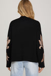 Black Flower Patterned Sweater