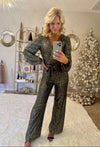 Olive Sequin Jumpsuit