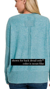 Ocean Blue Brushed Dolman Sleeve Top