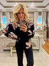 Black Flower Patterned Sweater