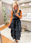 Plaid Tiered Ruffle Midi Dress