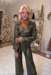 Olive Sequin Jumpsuit