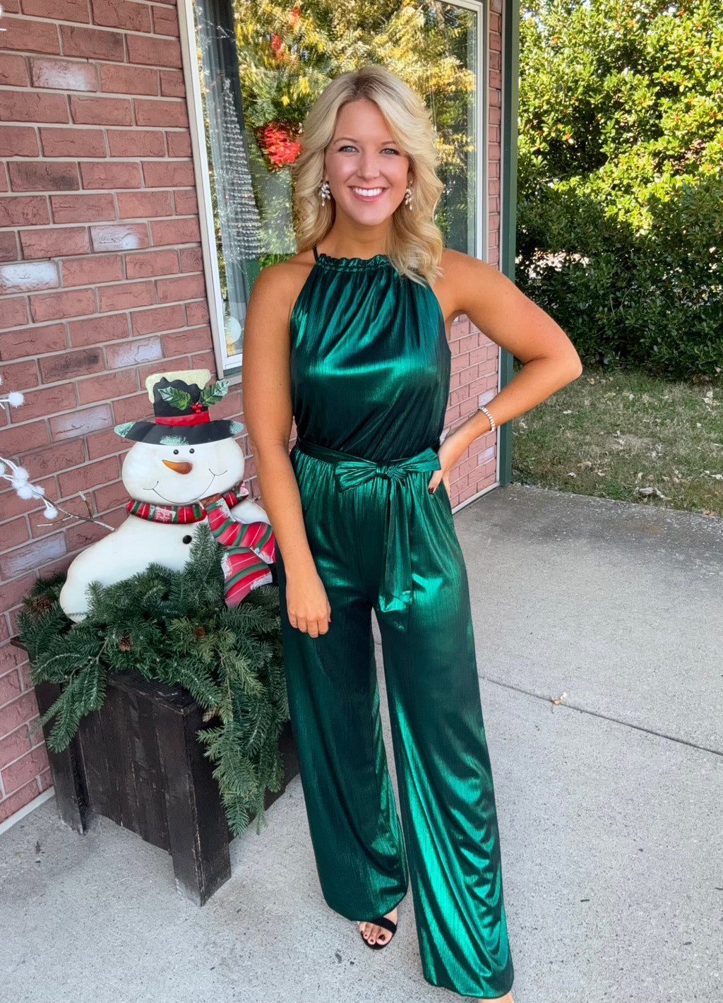 Green Metallic Jumpsuit