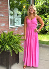 Hot Pink Tiered Maxi Dress