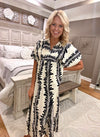 Printed Short Puff Sleeve Dress