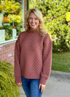 Quilted Mock Neck Pullover