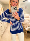 Blue & White Stripe Lightweight Sweater