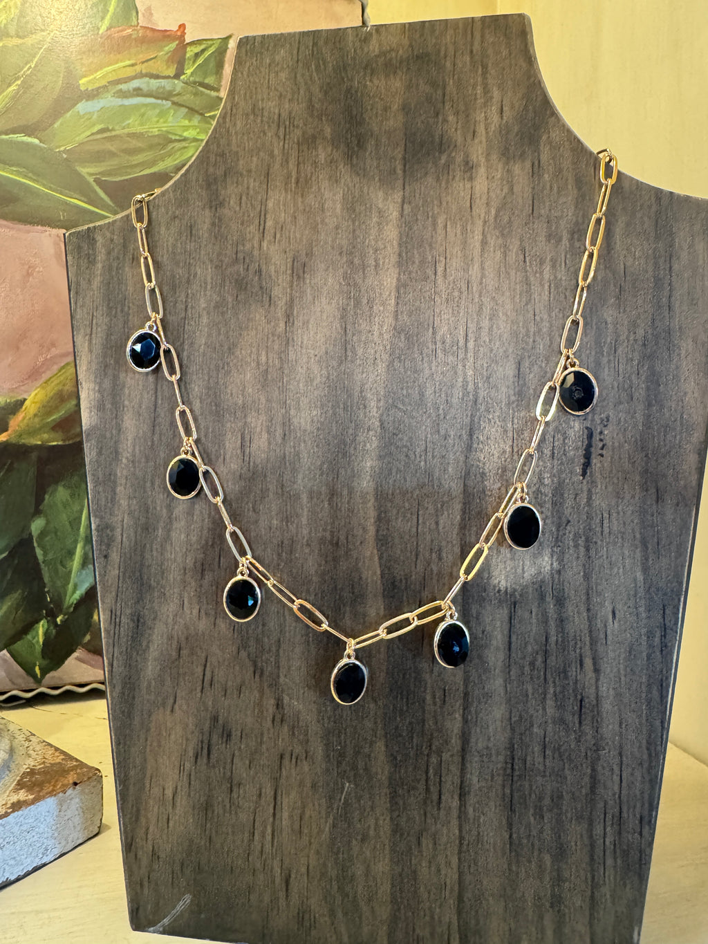 Black & Gold Beaded Necklace