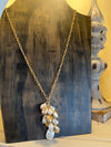 Pearl & Gold Cluster Long Necklace