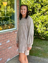 Mocha Washed Dress with Seam Details