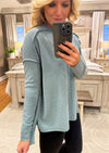 Jade Ribbed Drop Shoulder Sweater