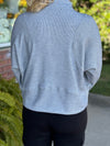 Grey Stripe Textured Half Zip Sweatshirt