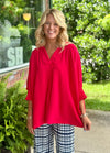 Red Oversized Tunic Top