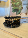 Black & Gold Beaded Bracelet Set