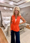 Coral Red Peplum Vest