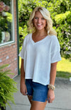 White Lightweight Waffle Top