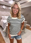 Stripe Crew Neck Knit Pullover