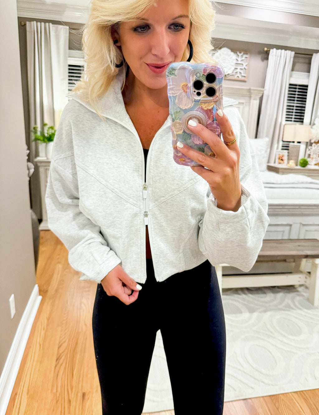 Heathered Grey Crop Jacket