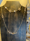 Gold Link Necklace with Beaded Details