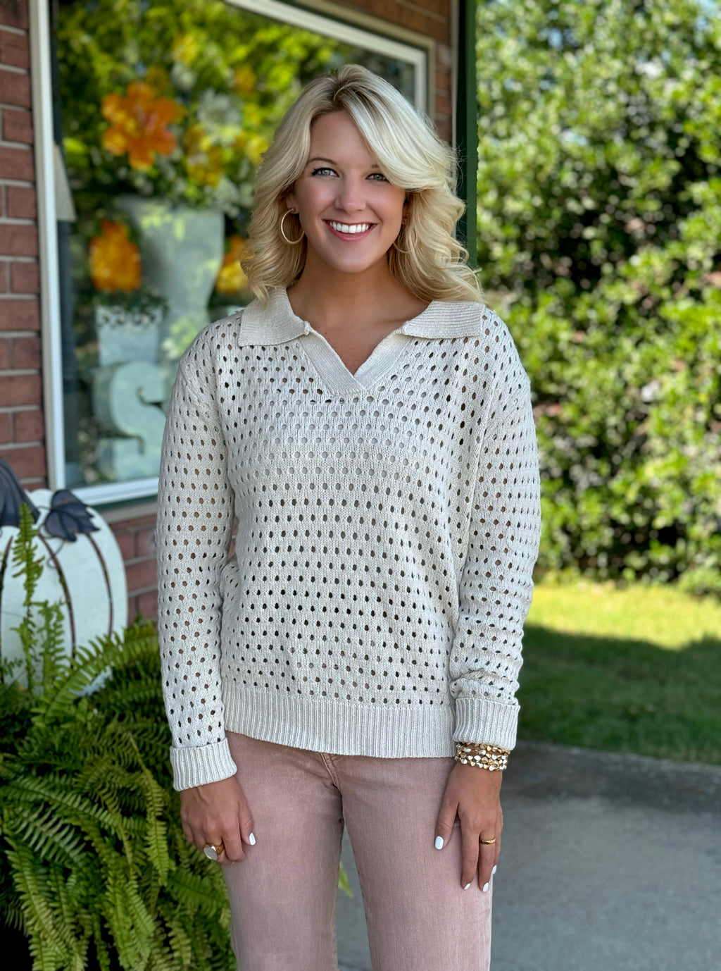 Open Stitch Sweater Top