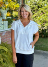 White Short Sleeve Pullover Top