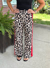 Leopard Print Pant with Red Detail
