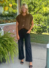 Brown Oversized Sweater with Gold Button