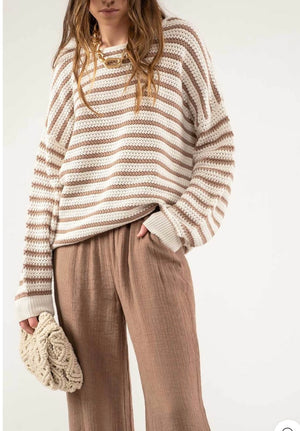 Relaxed Stripe Knit Sweater