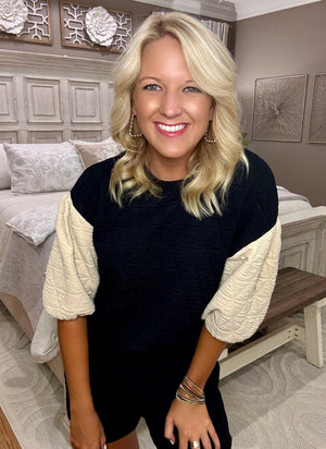 Black & Beige Quilted SET