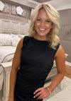 Black Ruched Sleeveless Mini Dress