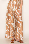 Floral Wide Leg Pant with Smocked Waist