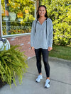 Black & White Stripe Textured Hoodie Pullover