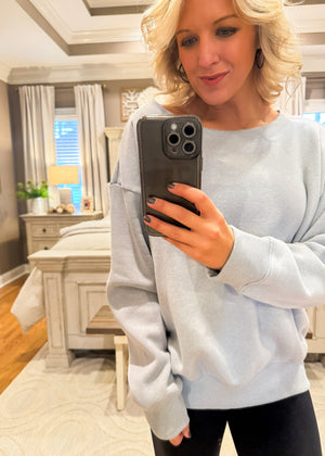 Heather Grey Wide Neck Sweatshirt