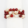 Stone & Gold Bracelet Sets with Rhinestone Details (3 color options)