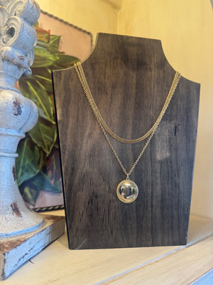 Gold Disc Layered Necklace