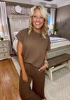 Brown Honey Comb Top & Pant SET