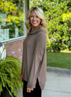 Mocha Brown Cowl Neck Tunic Top