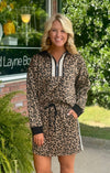 Leopard Print 1/4 Zip & Skirt SET