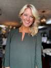 Olive Midi Dress with Ruffle Bottom