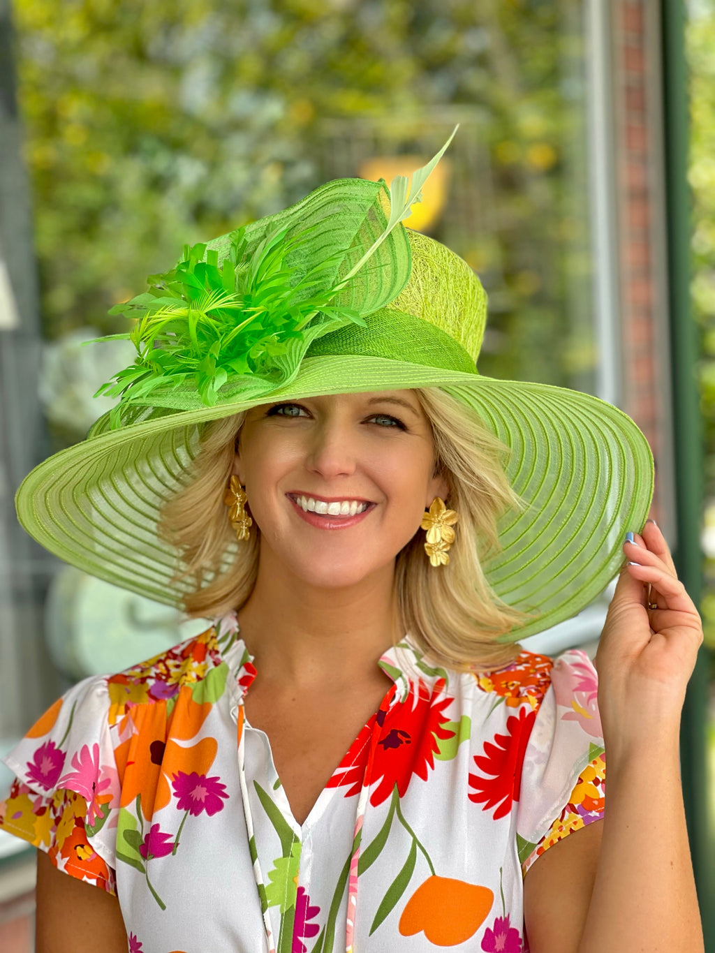 Lime Green Derby Hat