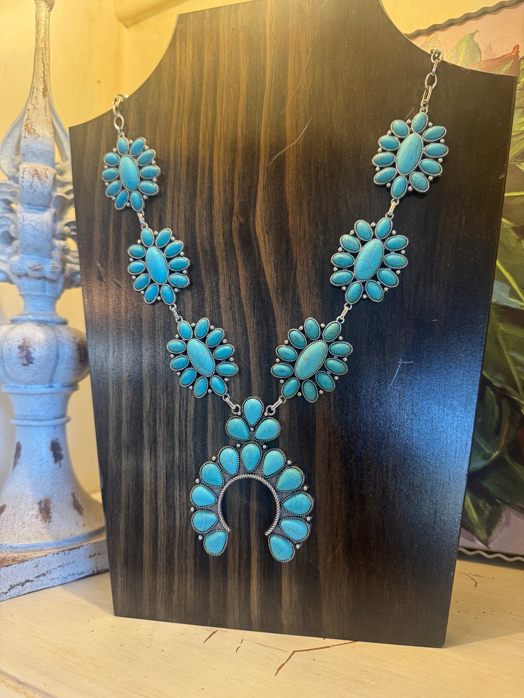 Turquoise Squash Blossom Necklace