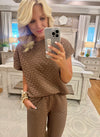 Brown Honey Comb Top & Pant SET